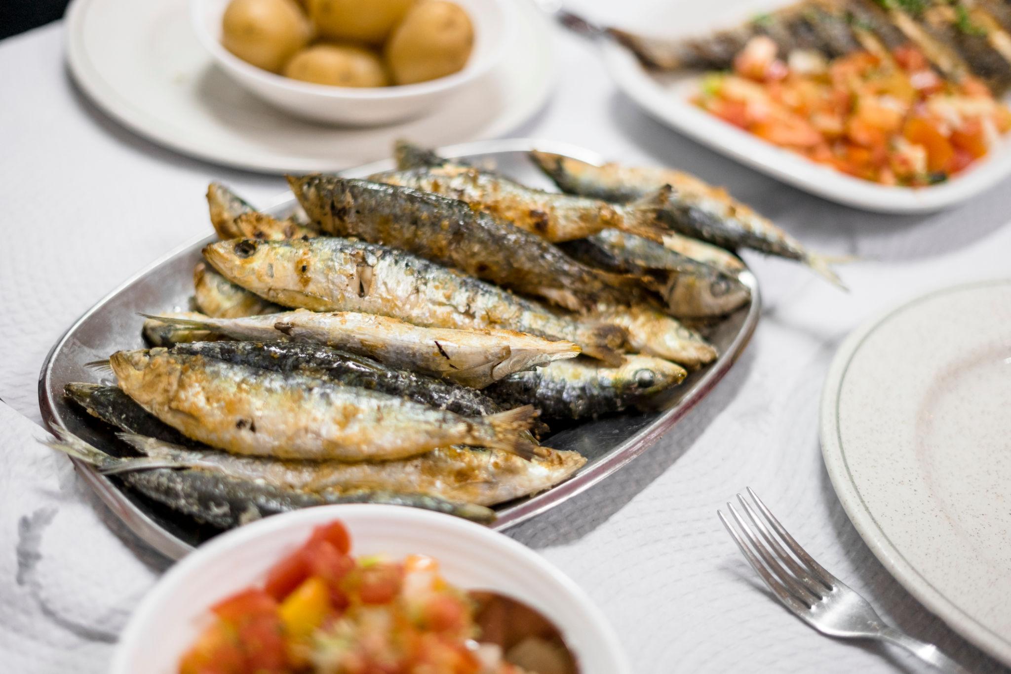Grilled sardines Portuguese dining